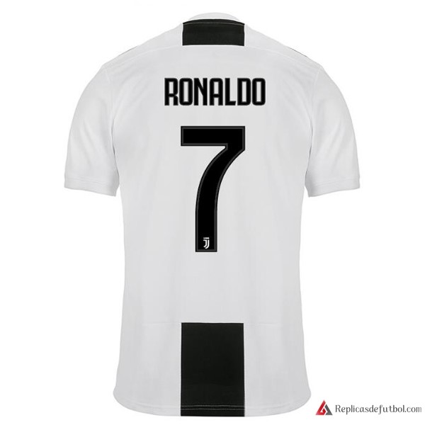 Camiseta Juventus Primera equipación Ronaldo 2018-2019 Blanco Negro